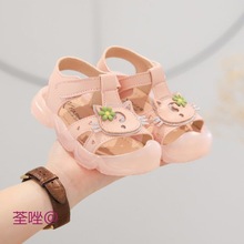 儿童凉鞋女童鞋2023夏季新款可爱小童宝宝鞋软底防滑女孩鞋粉色鞋
