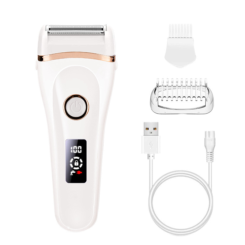 Women's Shaver Electric Depilator LCD Waterproof Rechargeable Hair Trimmer Body Hair Armpit Hair Leg Hair Lint Remover