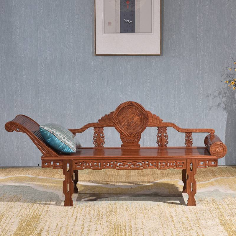红木贵妃床美人榻刺猬紫檀花梨木新中式全实木卧榻单人沙发贵妃椅