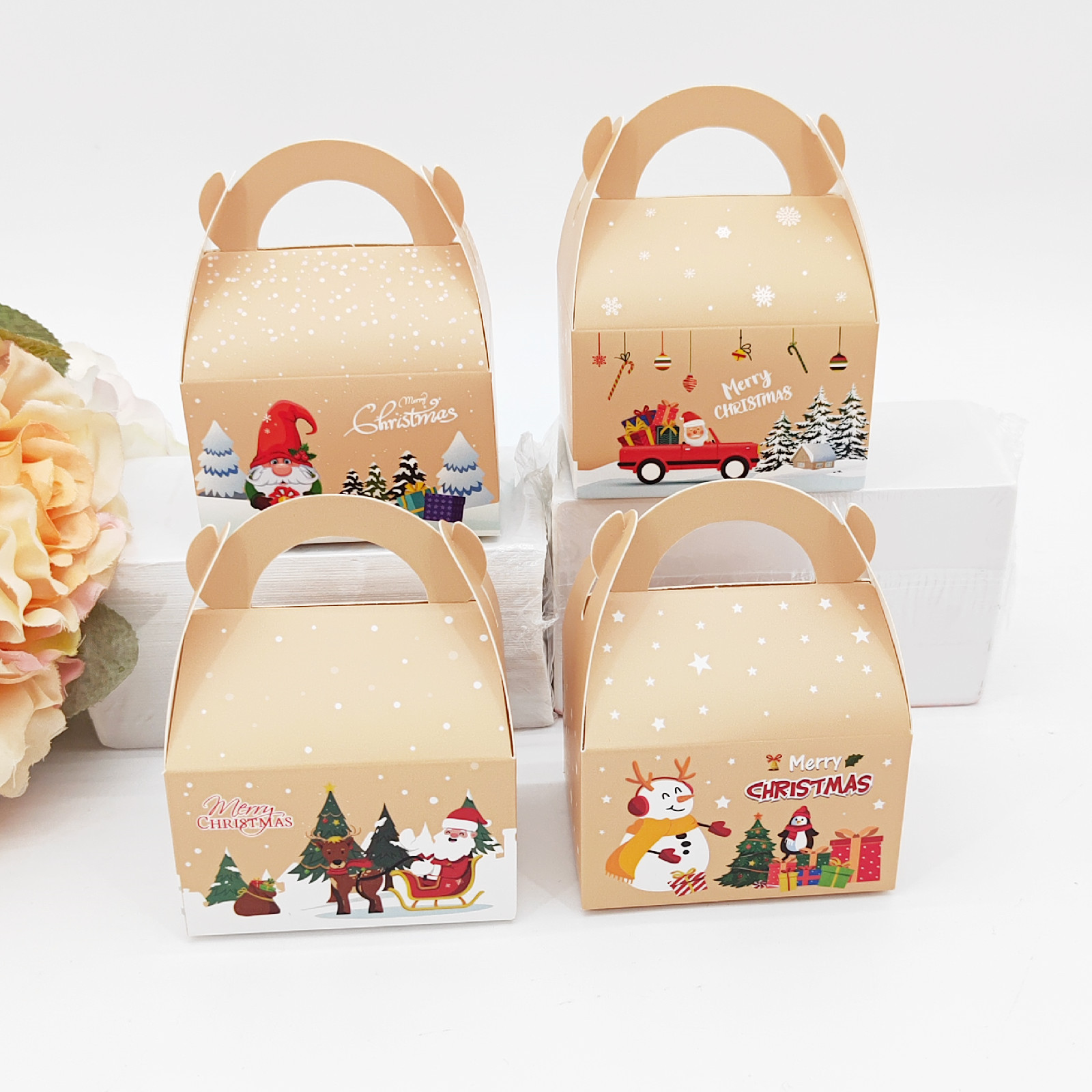 圣诞节喜糖盒欧式创意糖果礼物派对包装盒子桌糖巧克力小盒子混装