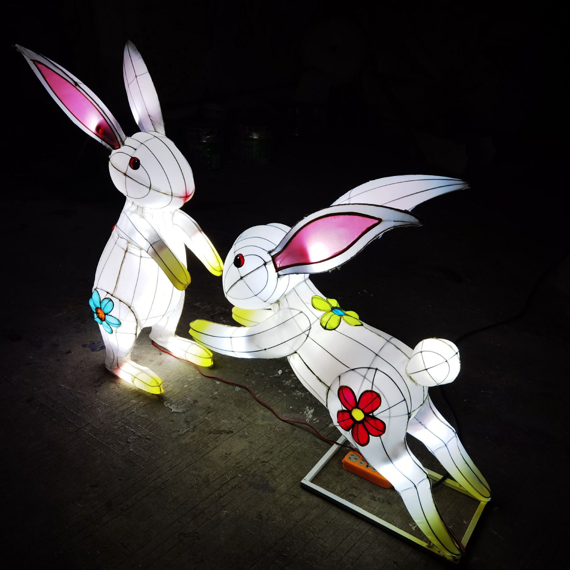 大型灯会中秋节花灯彩纯手工卡通兔子月亮灯组装饰公园商场美陈