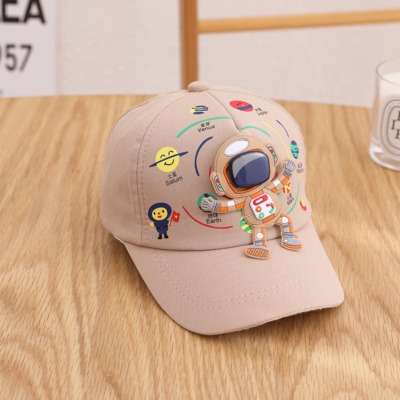 Spaceman Astronaut Children's Peaked Cap Baseball Cap Spring New Children's Hat 3-7 Years Old Baby Peaked Cap