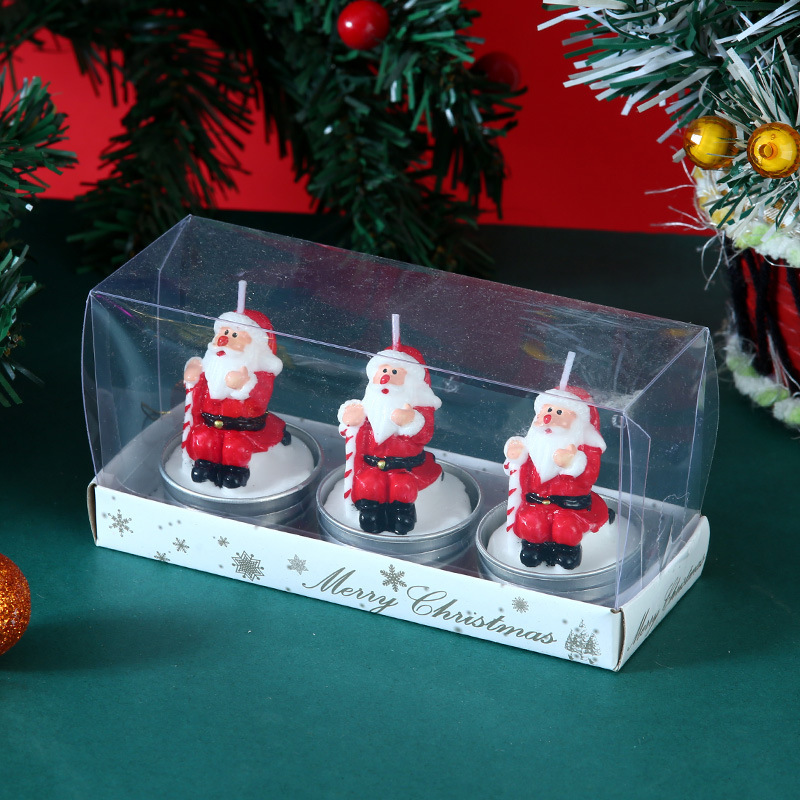 Christmas Candle Set Old Man Tree Snowman Christmas Eve Carnival Romantic Ornaments Candlelight Dinner Christmas Decoration Small Wax