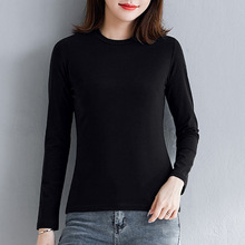 黑色t恤女2022年夏季新款韩版气质通勤修身显瘦纯色打底衫女上衣