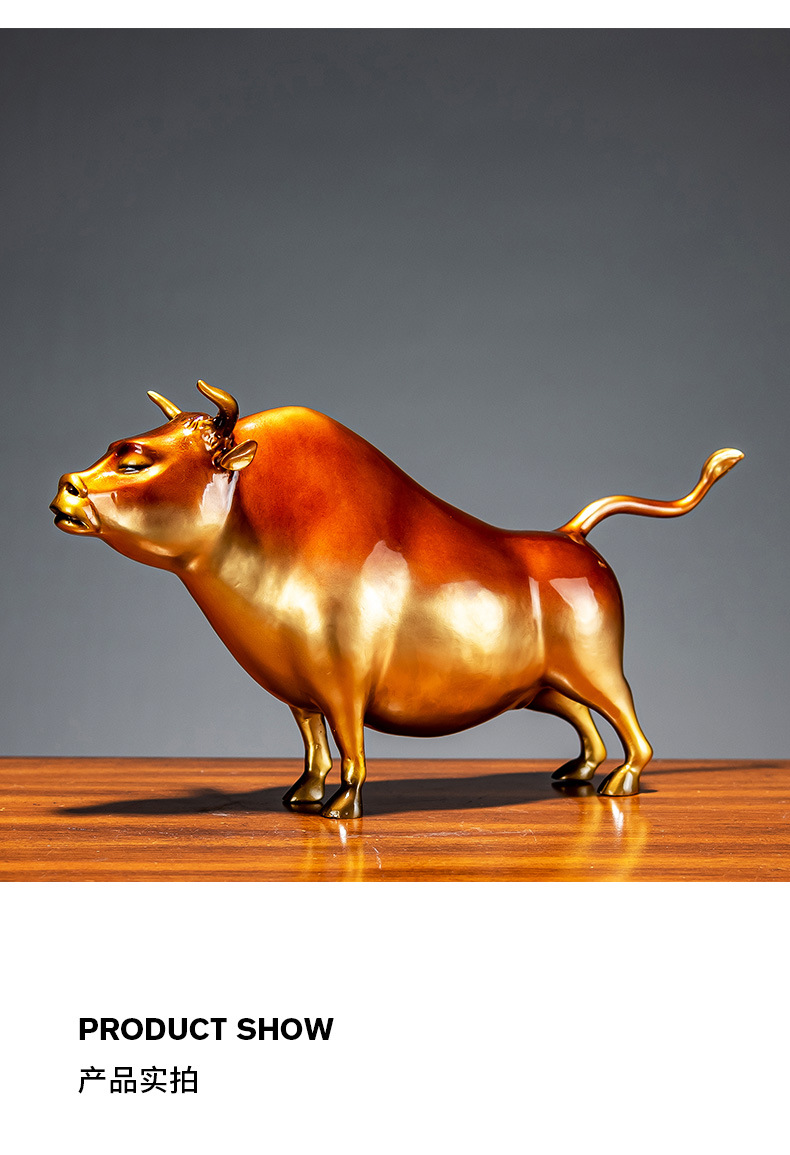 牛摆件华尔街牛客厅办公室办公桌桌面招财吉祥物开业送礼物
