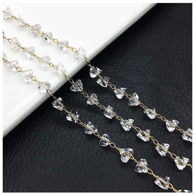 Bracelet Accessory Fashion Korean Triangle Crystal Copper Plating Color Protection Chain Necklace Earrings Material