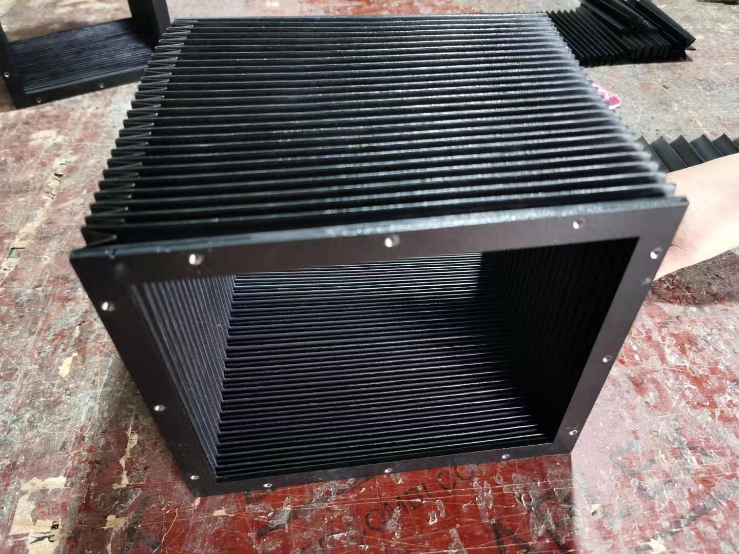 橡胶布伸缩套帆布耐温风管软连接丝杆防护套防尘伸缩风琴波纹管