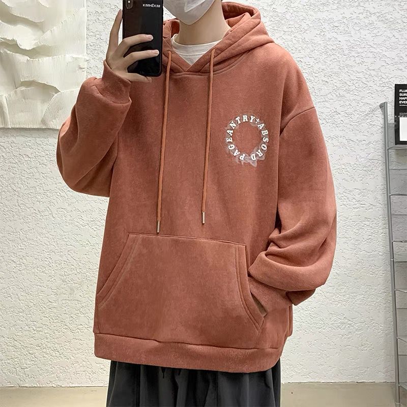 American Retro Sweater Men's Hooded Autumn Coat 2022 Spring and Autumn Fashion Brand Loose Teen Long-Sleeved Top Men's Clothing