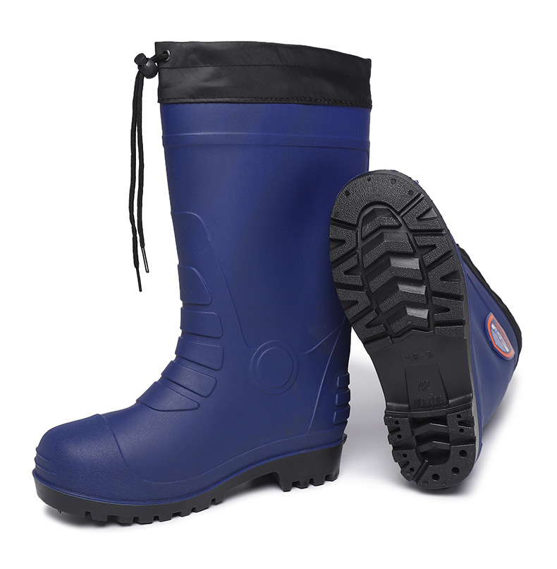 冬季棉雨靴男士高筒一体式保暖加绒防滑水鞋厨房洗车钓鱼雪地靴男