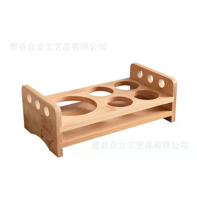 Bamboo Wooden Wine Glass Holder Shooter Glass White Wine Glass Creative Liquor Divider Water Cup Holder Cup Storage Rack Storage Drain Rack