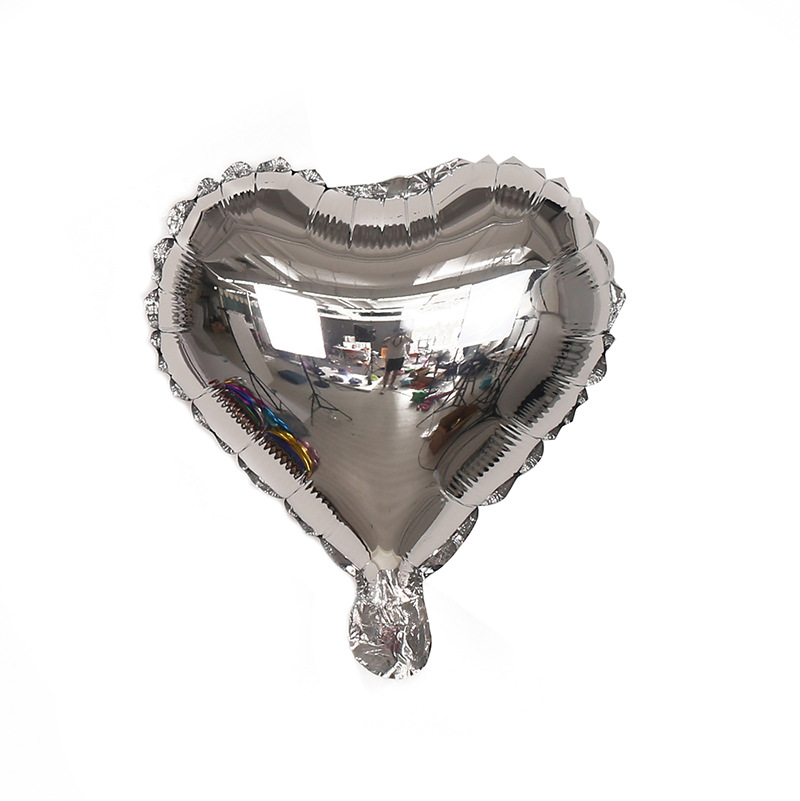 10寸心形光板铝箔气球派对装饰求婚表白现场气氛布置爱心铝膜气球