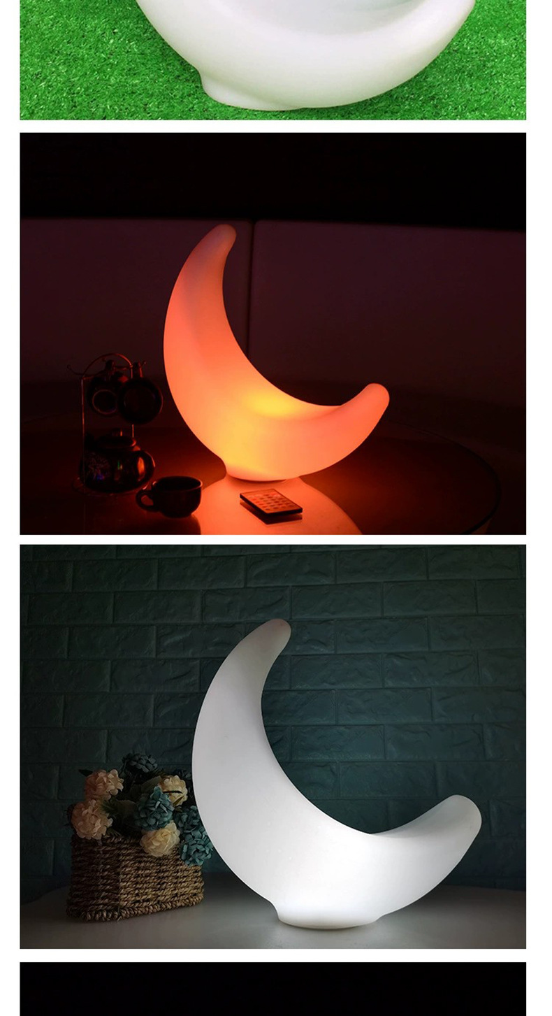 咖啡厅led发光摆设滚塑月亮摆件氛围夜灯 充电遥控清吧酒吧月亮灯