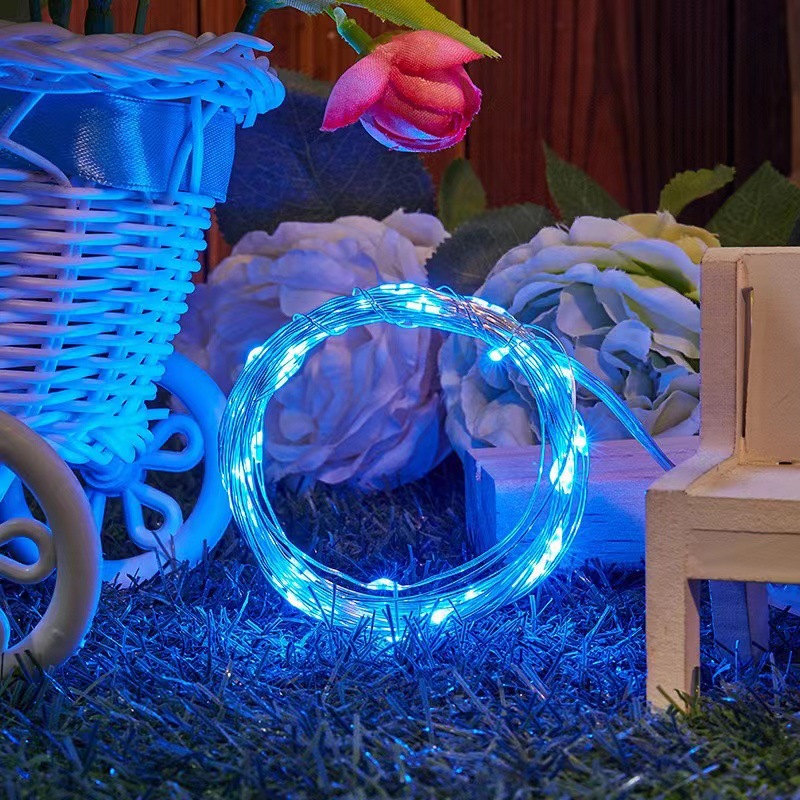 LED Solar Copper Wire Lamp Indoor Outdoor Waterproof Remote Control Color Lamp Courtyard Decoration Atmosphere Copper Wire Lamp String