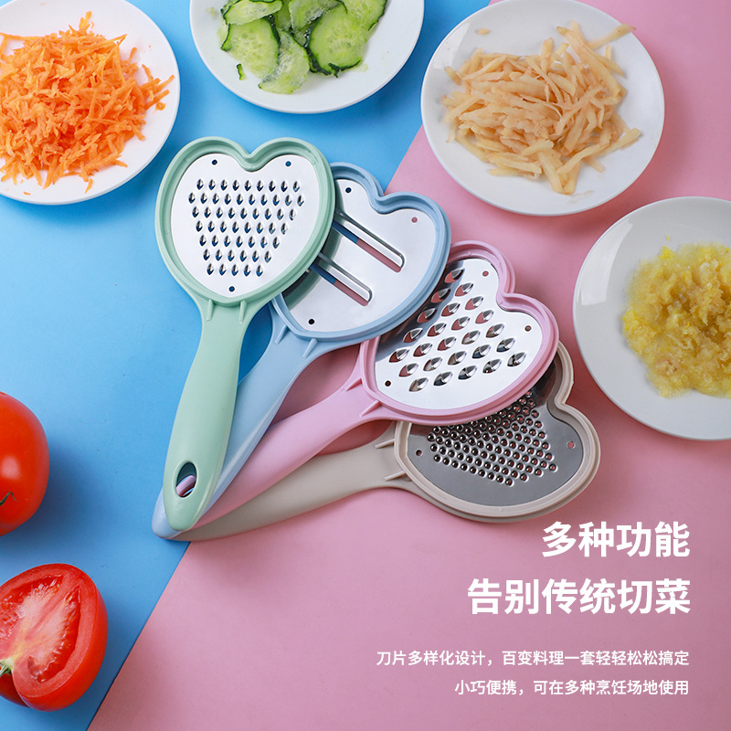 Apple-Shaped Multi-Function Vegetable Cutter Grater Set Shredded Grater Slice Cutting Flower Cutting Dicing Grater