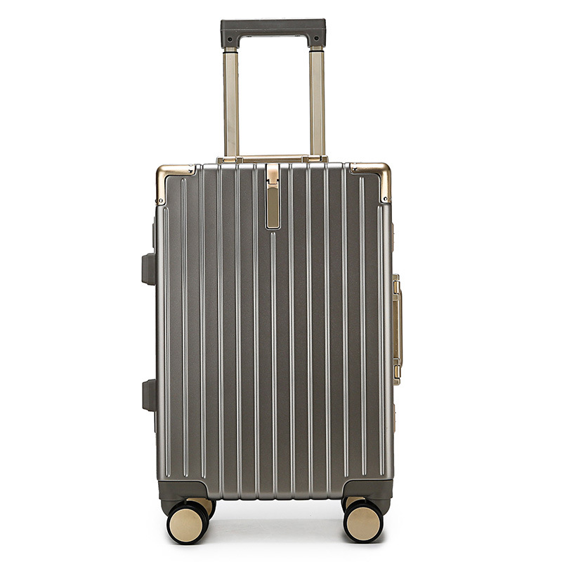 Luggage Good-looking Aluminium Frame Luggage Universal Wheel 20 Boarding Travel Luggage Female Male 24-Inch Password Suitcase Can Be Sent on Behalf