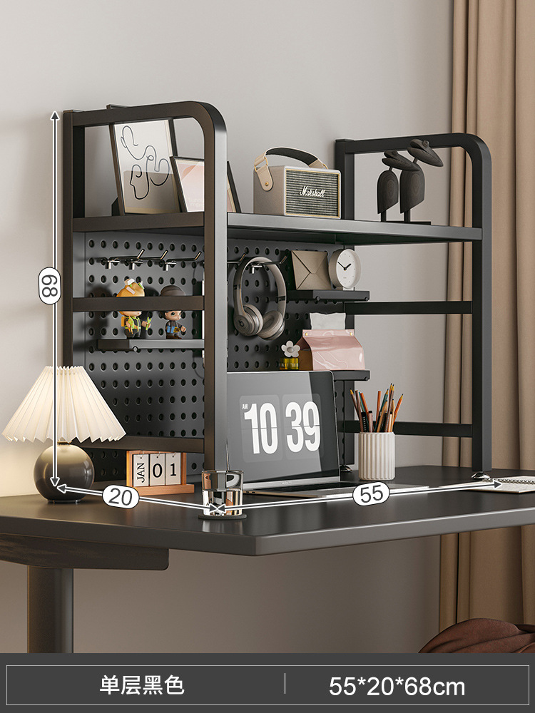 Desktop Wire-Wrap Board Wrought Iron Bookcase Table Shelf Dormitory Layered Storage Rack Desk Household Organizing Rack