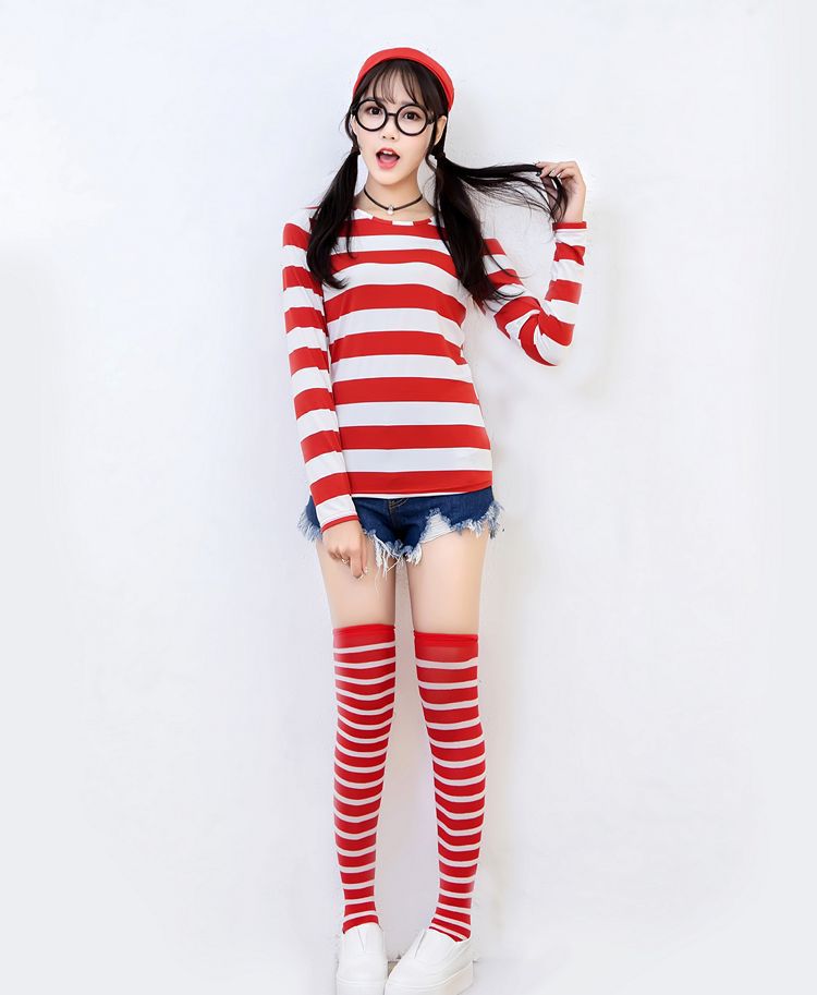 British Anime Smart Wally Where's Wally Parent-Child Cosplay Costume Christmas Cosplay Clothes