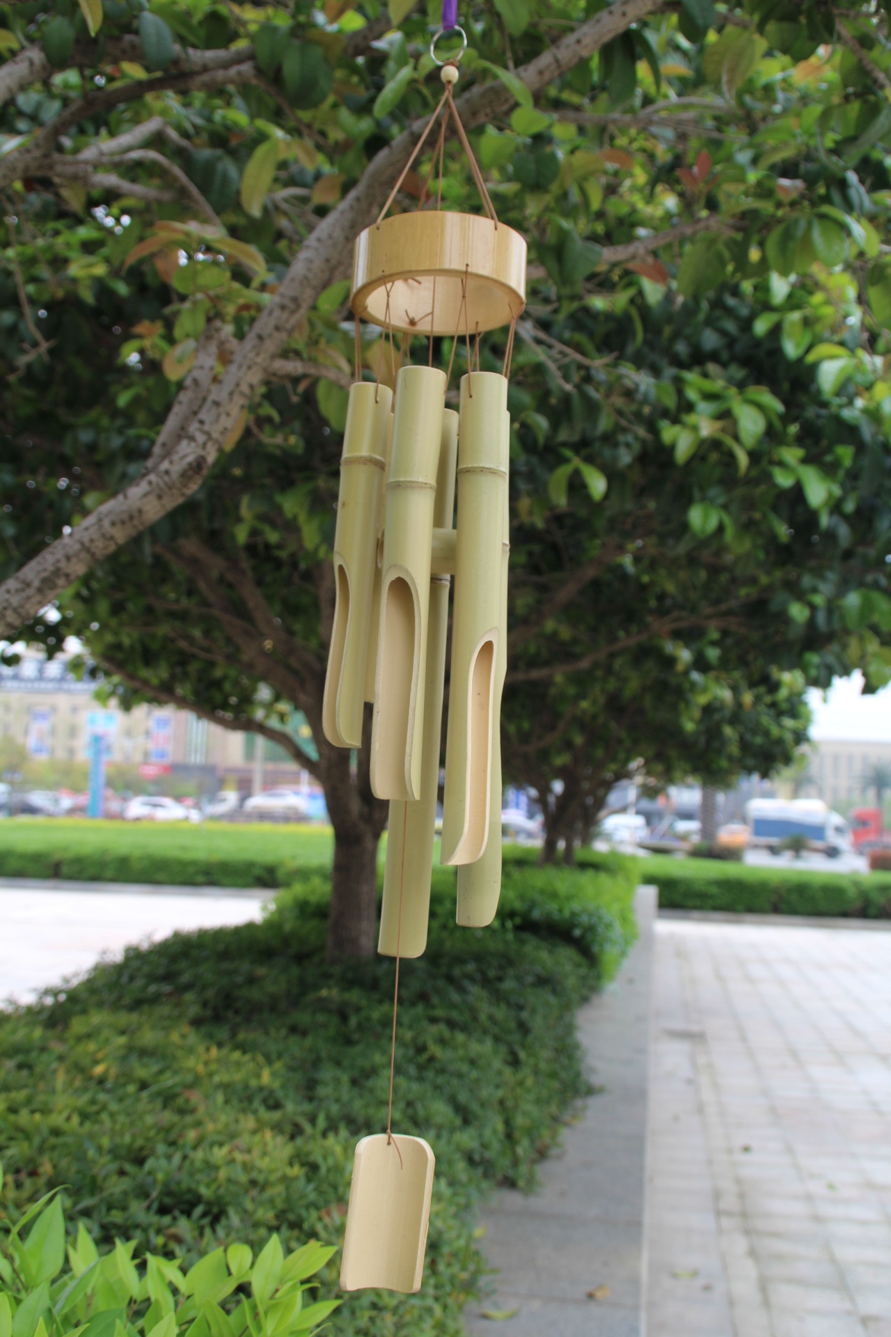 创意特色竹制风铃挂饰 竹铃铛 装饰工艺礼品 竹简风铃定批发