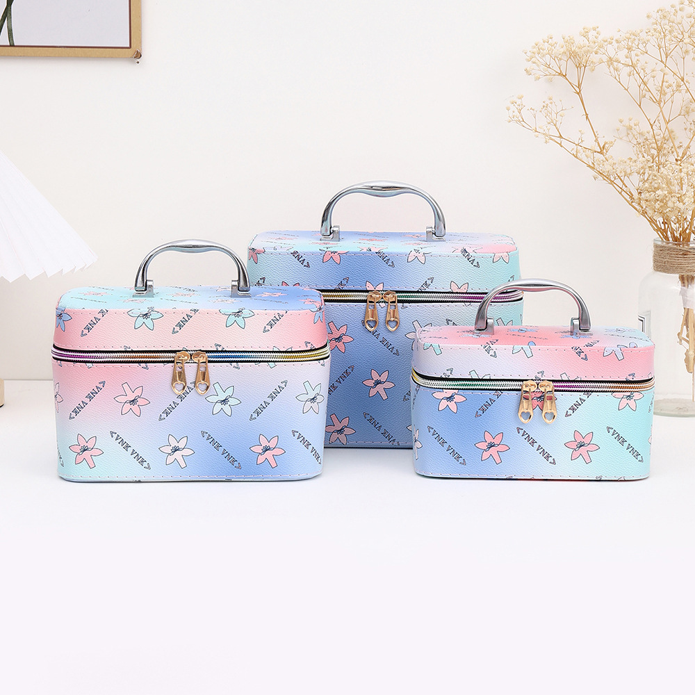 SOURCE Factory Wholesale Cosmetic Case Large Capacity Multifunctional Pu Simple Travel Cosmetics Tool Box Portable