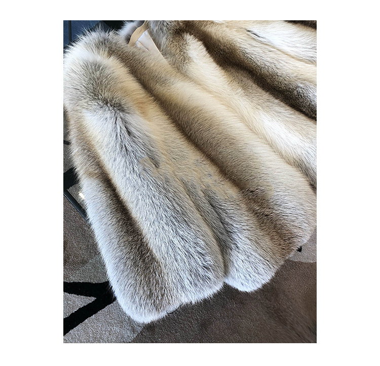 阿雅家日晖狐整皮狐狸毛大衣进口十字狐皮草外套中长领皮毛一体女