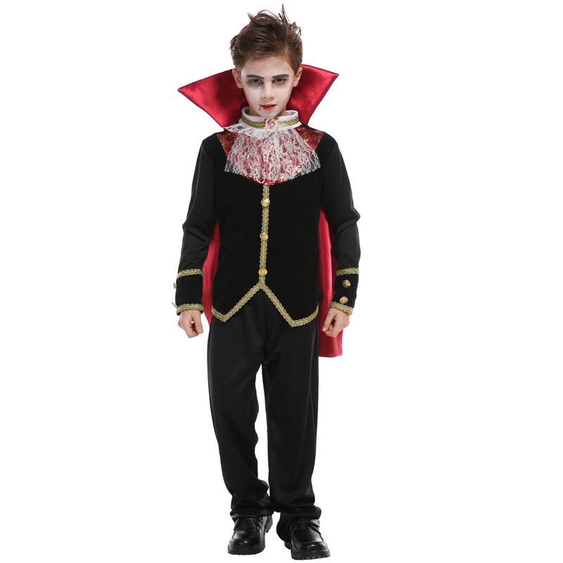 万圣节儿童服装男童化妆舞会晚会衣服cos服恐怖恶魔吸血鬼小公爵