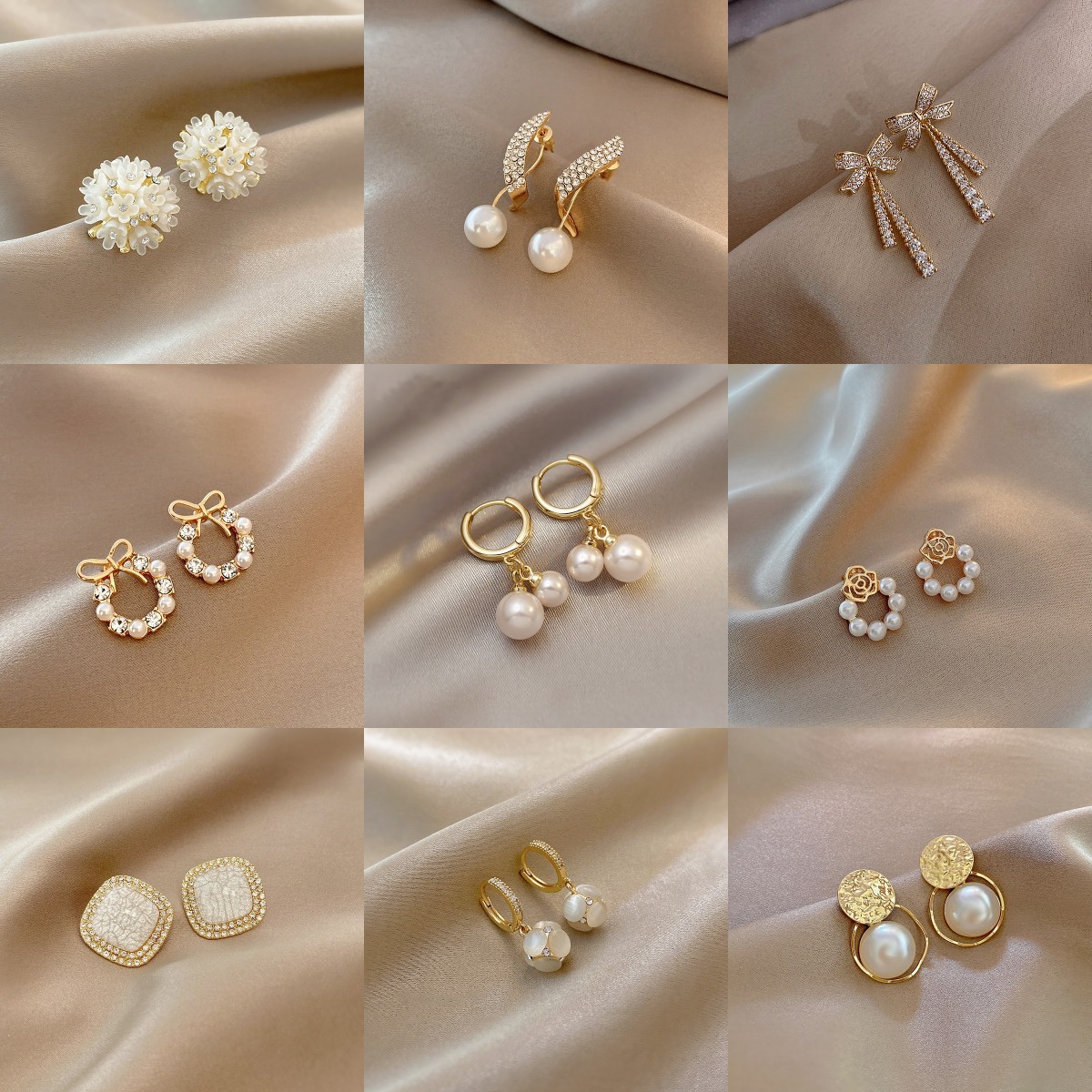 s925银针法式复古珍珠耳环女高级感小众气质镶钻耳钉简约耳饰批发