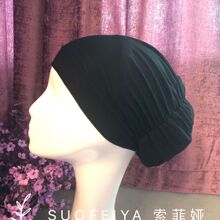 穆斯林新款时尚蕾丝边纱巾打底小帽回族方便盖头配饰莫代尔绷带包