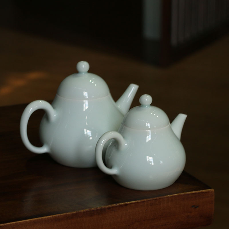 草木灰釉小瓷壶 景德镇色釉单人泡茶壶 功夫茶具手执泡茶迷你壶