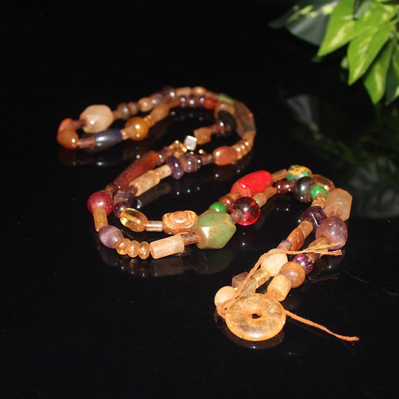 古珠老珠子 老水晶多宝项链 古玩杂项水晶项链佛珠多宝项链批发