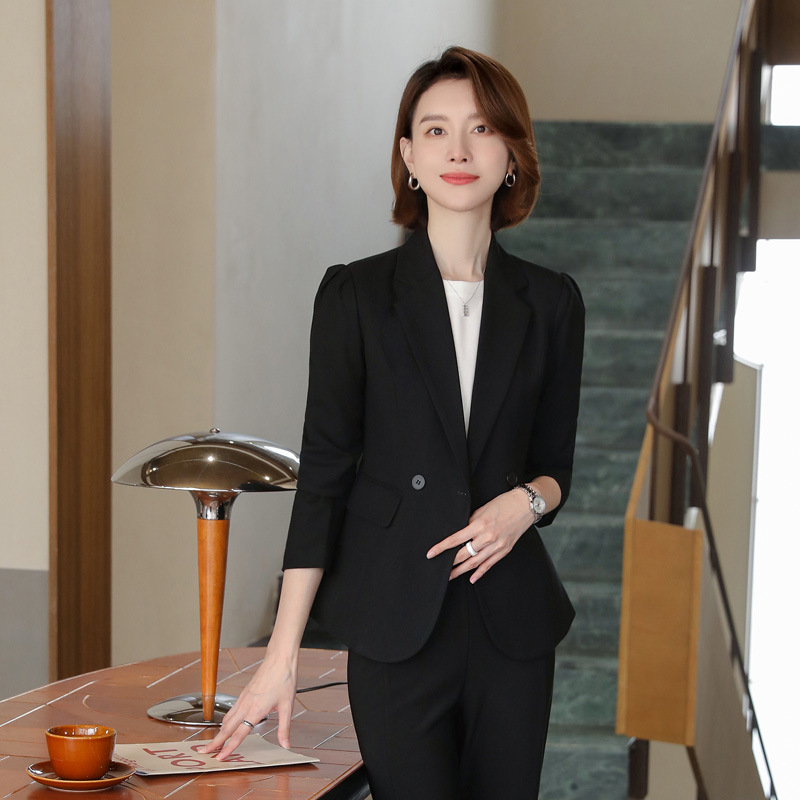 冬装厚款小西装女式职业装长袖西服外套女时尚气质