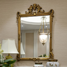 欧式复古装饰镜客厅背景墙艺术壁炉镜子玄关壁挂美式浴室梳妆镜