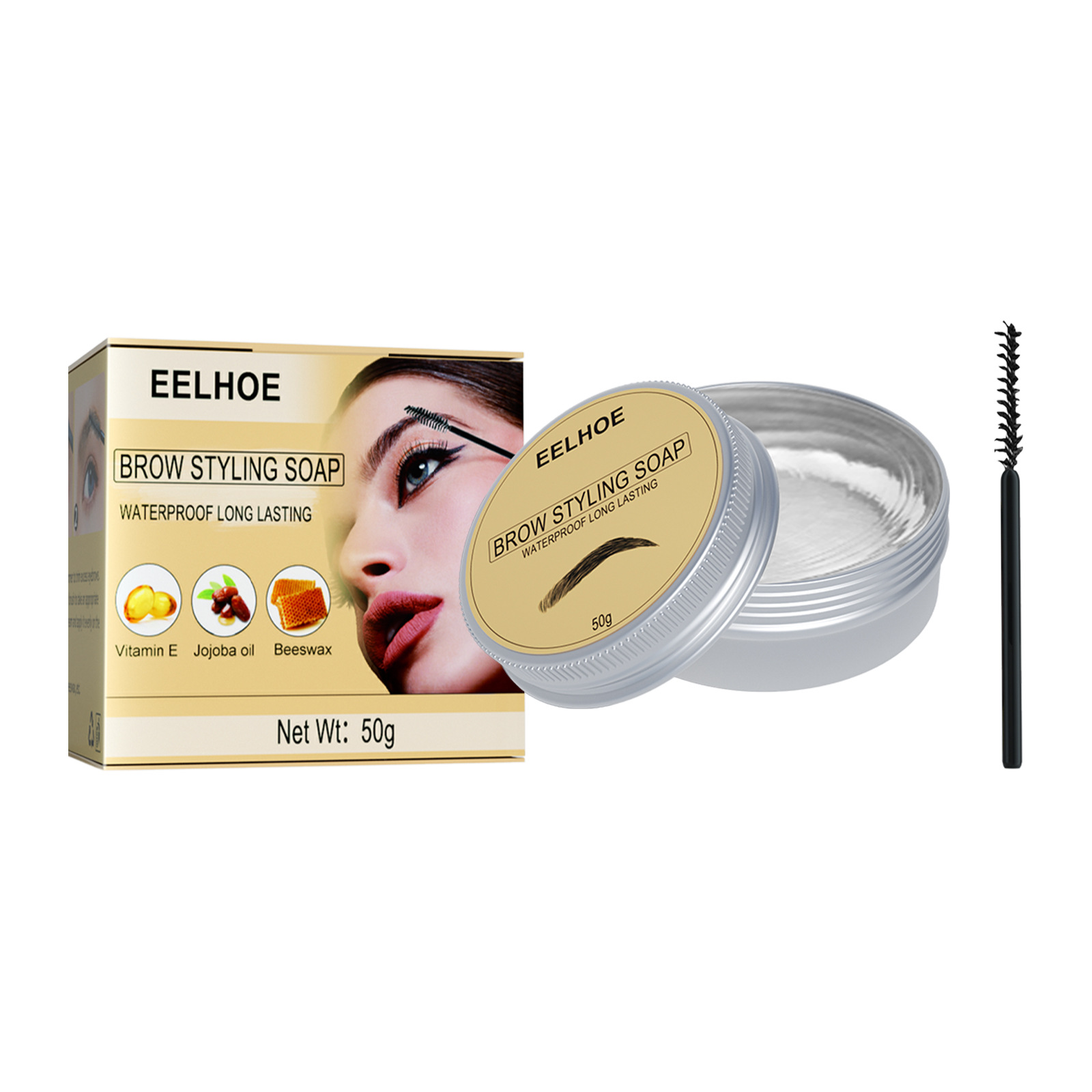 Eelhoe Eyebrow Hair Styling Cream Three-Dimensional Eyebrow Shaping Colorless Transparent Refreshing Eyebrow Hair Styling Cream Long-Lasting Natural Makeup