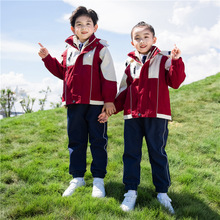 班服小学生校服冲锋衣三件套春秋装儿童运动服套装冬季幼儿园园服