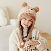 宝宝帽子围巾一体冬季保暖加厚男女儿童护耳帽可爱超萌婴幼儿帽子