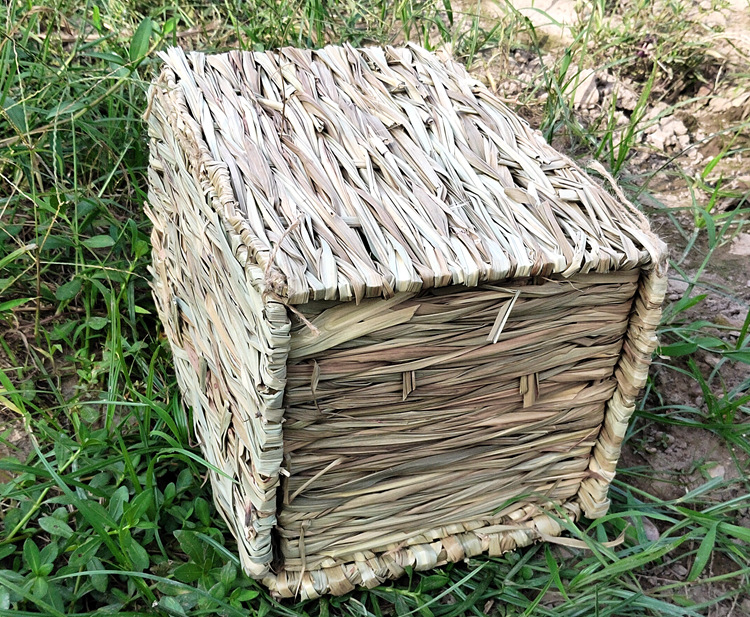 新款现货可折叠手工草编兔笼子 家用宠物窝户外猫窝 宠物用品猫笼商品