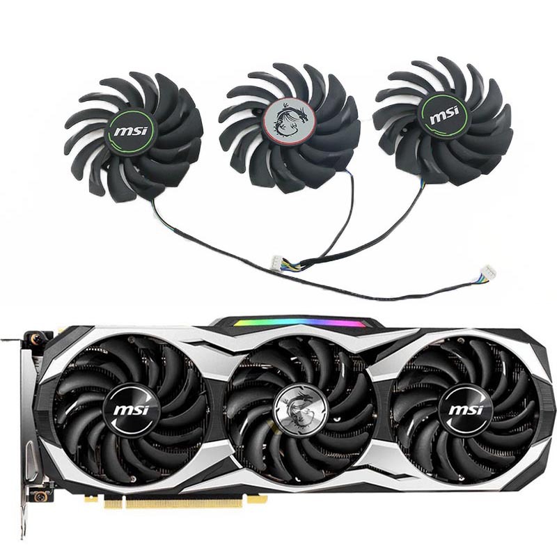适用于msi微星rtx2070 2080 2080ti duke暗黑龙爵散热风扇pld0921