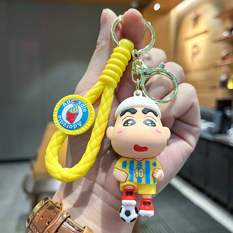 Cute Crayon Xiaoxin No. 10 Jersey Three-Dimensional Doll Car Key Ring Hanging Piece Pendant Night Market Stall Gift