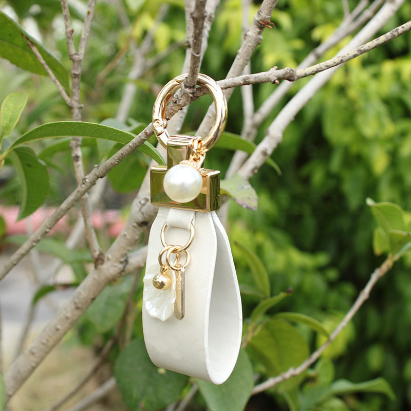 月光法式贝壳首饰钥匙挂扣网红饰品珍珠贝壳挂饰配件小红书钥匙扣
