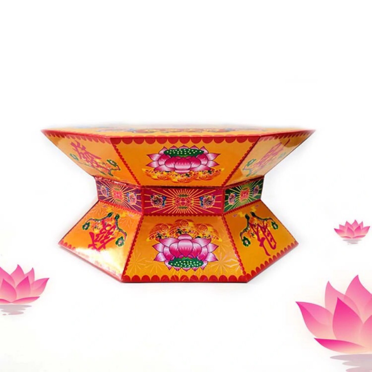纸扎祭拜用品 中秋折塔八角纸盒花篮底座糖果塔脚拜神潮汕折纸盒