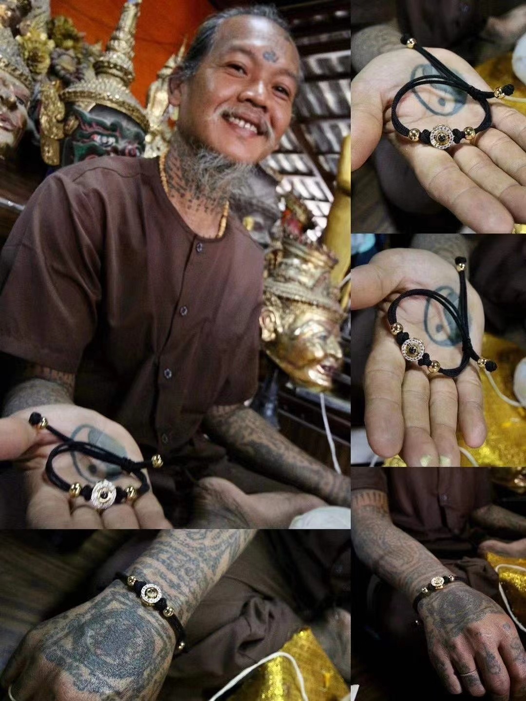 泰国佛牌真品 阿赞佑拉胡手绳 拉祜 转运 手链
