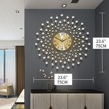 北欧轻奢挂钟现代简约钟表客厅挂墙家用时钟艺术装饰创意静音挂表