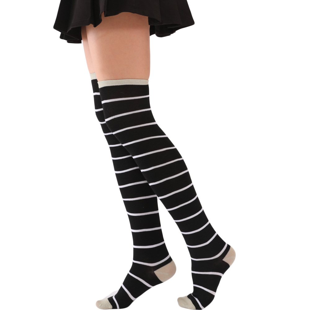 Japanese Style Stripe Hot Girl over Knee Socks Women's Stockings Slimming Anime Spring, Summer, Autumn and Winter Four Seasons Thin