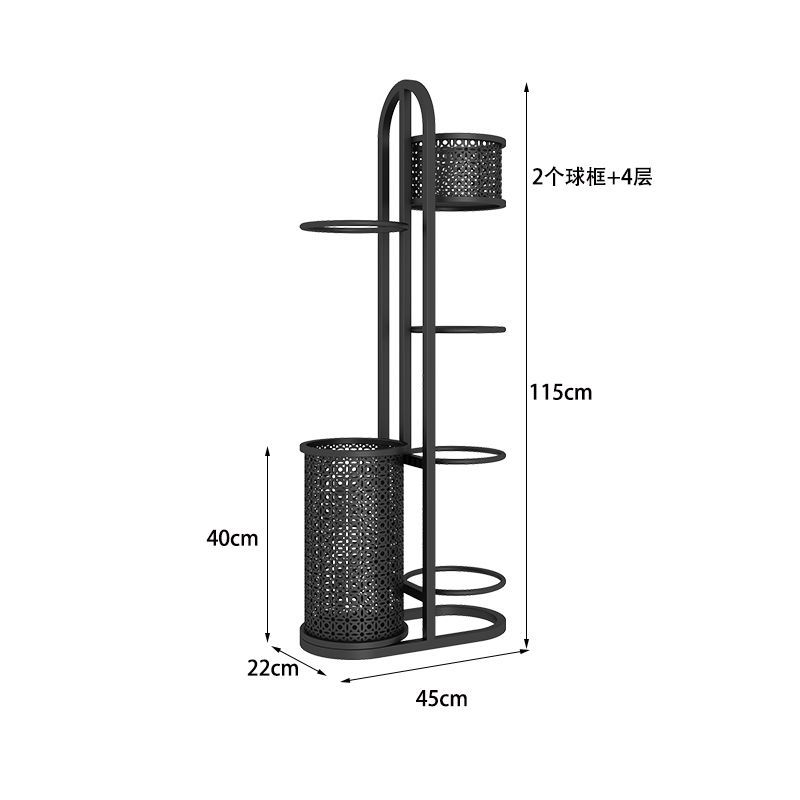 Pitching Basketball Storage Rack Household Ball Rack Volleyball Badminton Racket Basketball Stand Basket Fitness Equipment Organize the Shelves