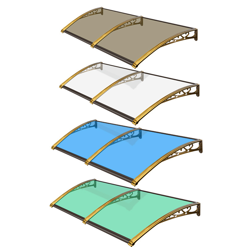 铝合金无声雨棚户外防雨遮阳棚阳台窗户雨篷家用雨搭屋檐庭院挡板