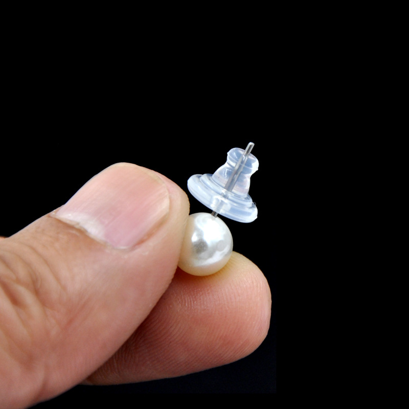 Transparent Silicone Earplug Non-Slip High-Permeability Frisbee Earrings Back Plug Anti-Allergy Ear Stud Plug Buckle Amazon Cross-Border Hot Sale