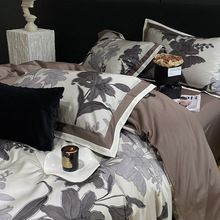 轻奢美式复古风高级感天丝棉四件套高端数码印花床单被套床上用品