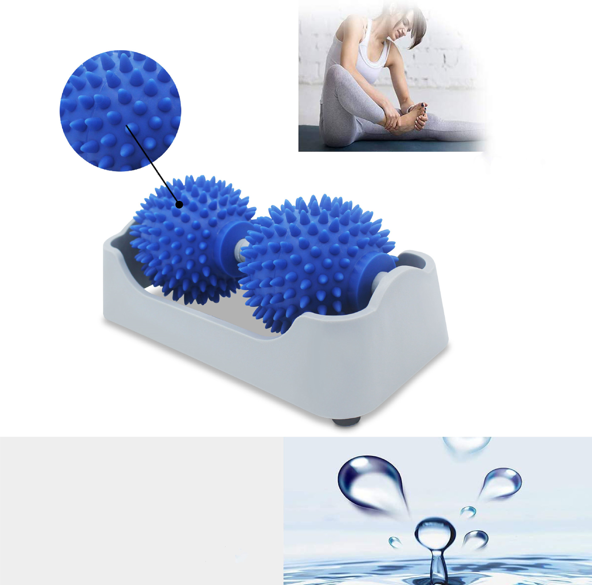 y型肌肉按摩棒颈部背部肌肉经络按摩滚轴棒齿轮肌肉按摩器批发