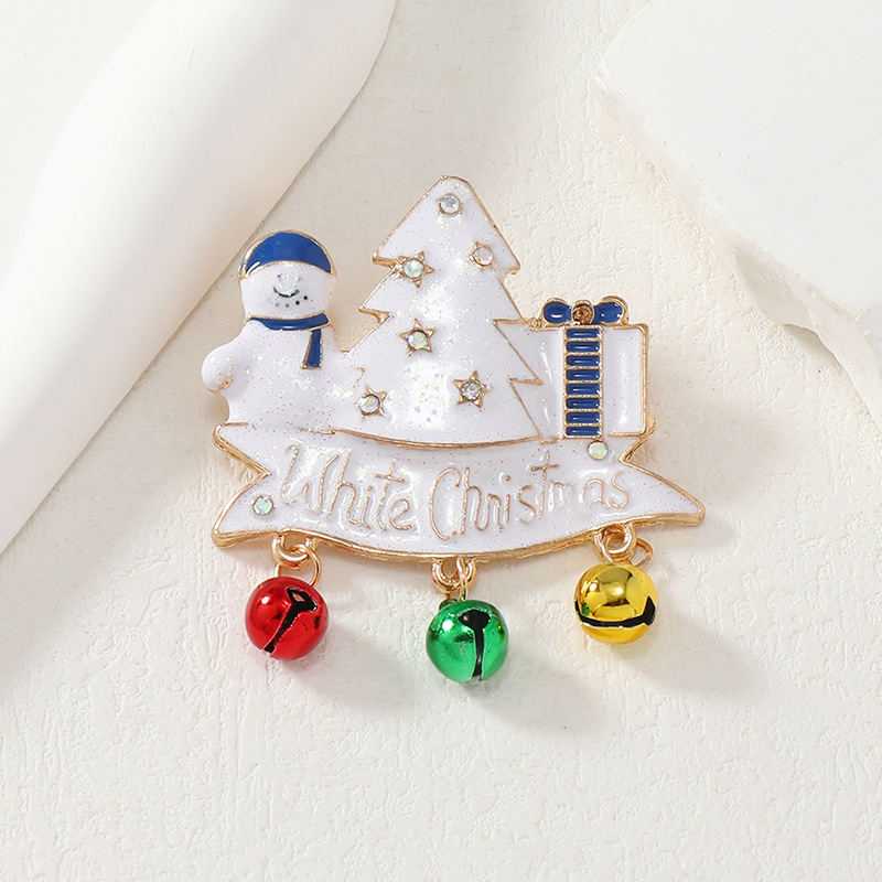 Cross-Border Christmas New Arrival Brooch Ornament Couple Diamond Christmas Tree Garland Creative Personalized Holiday Gift Brooch