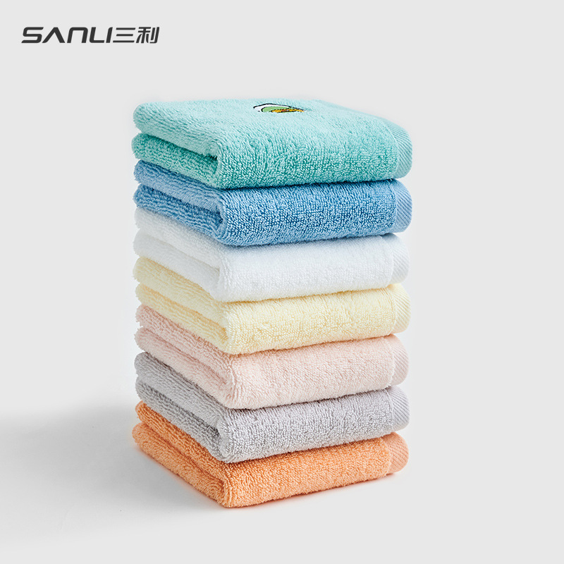 [new] sanli towel 25*50 baby facecloth cotton towel embroidery hand towel baby bibs