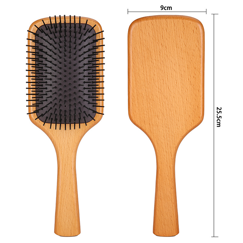 Wholesale Beech Hairdressing Comb Household Massage Cushion Comb Airbag Comb Anti-Static Hairdressing Cross-Border Amazon Manufacturer